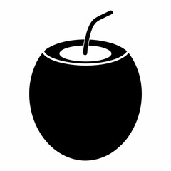 Coconut Water Support Black Silhouette Vector Design
