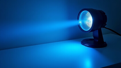 The stylish lighting technology features a blue hue that provides a visually appealing background for various settings._00001_