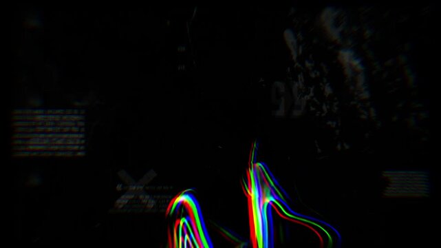 Dark background animation with abstract glitch effect. 4K quality footage