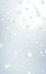 Fototapeta premium Snowflakes fall gently from the sky, a delicate dance of intricate patterns against a backdrop of pure white._00001_