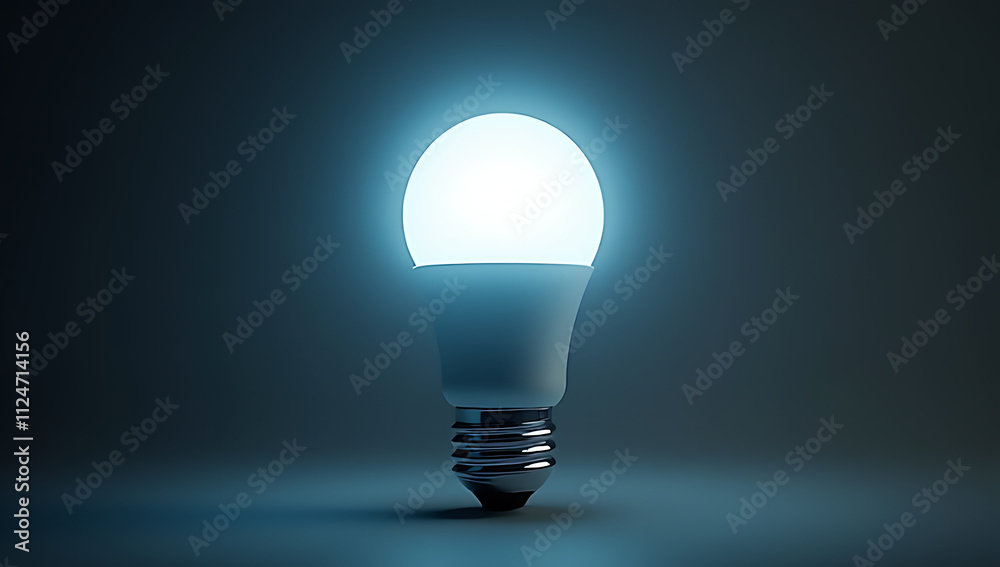 Aufkleber Smart light bulb concept connects digital devices for efficient energy usage through a simple illuminated interface solution._00001_