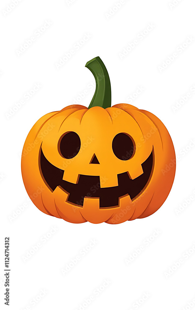 Poster simple yet spooky png halloween pumpkin design with a clean white background suitable for various di