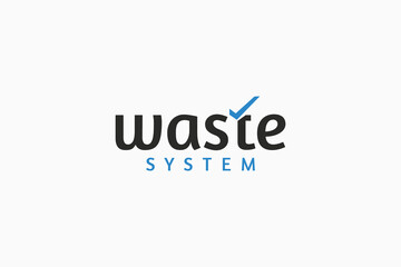 waste system logo vector design template, minimalist waste system management iconic logo design vector illustration with modern, simple and unique styles. 