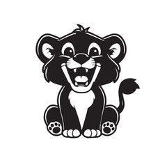 Cute kitten ilustration sticker isolated o, clipping path included