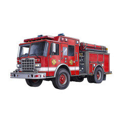 Classic Red Fire Truck Illustration | Vintage/Retro illustrations