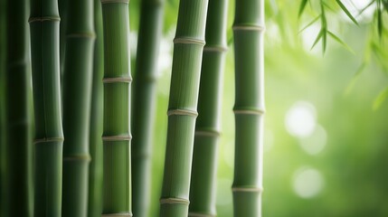 A Zen garden with tall bamboo stalks swaying gently, symbolizing peace and balance, minimalistic nature scene, Zen bamboo balance