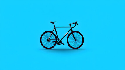 Fototapeta premium A minimalist design of a bicycle, reduced to just the frame and two wheels, on a plain background. Simple bicycle vector.