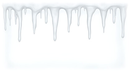 Icicles hang from a transparent PNG background with a simple white border, framed to be easily isolated._00001_