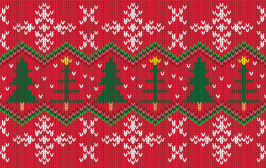 Knitted pattern seamless fabric Christmas winter. traditional knitted pattern vector winter style. Designed for background ,wallpaper ,carpet ,clothing ,knitted pattern ,fabric ,embroidery ,textile