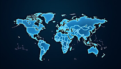 Fototapeta premium global network connects the world through a web of financial transactions, telecommunications, and international business trading relationships._00001_