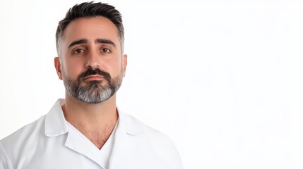 Fototapeta premium Professional portrait of a male nurse in a clean, bright setting