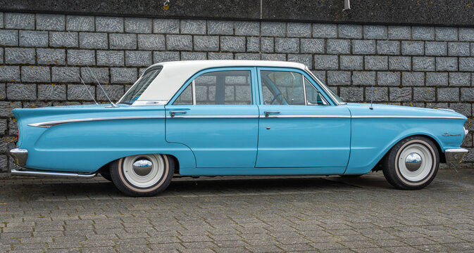 Lelystad, The Netherlands, 16.06.2024, Side view of the classic car Mercury Comet from 1962 at The National Old timer Day