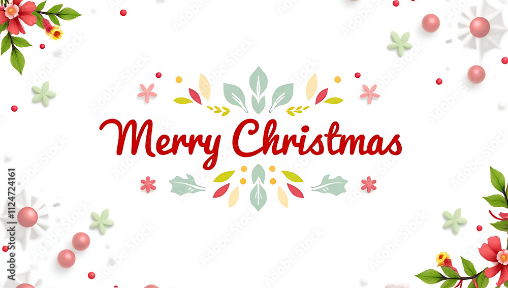 Poster colorful merry christmas vector graphic features festive holiday elements on a white background for 