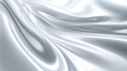 Fototapeta premium A smooth, flowing texture of white silk fabric, showcasing its elegant sheen and soft draping.