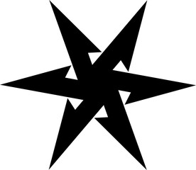 black and white star