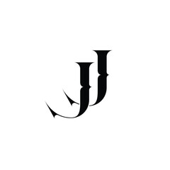 JJ monogram logo design letter text name symbol monochrome logotype alphabet character simple logo