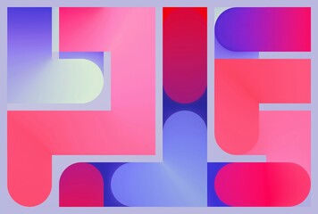 abstract geometric background of colorful neon maze, modern labyrinth wallpaper, flat style