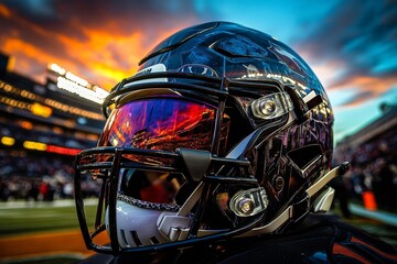 Fototapeta premium Dynamic American Football Helmet Action