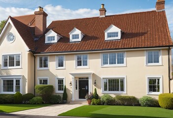 Obraz premium Stunning Suburban Home Design: A Look at Contemporary Architecture in the Village