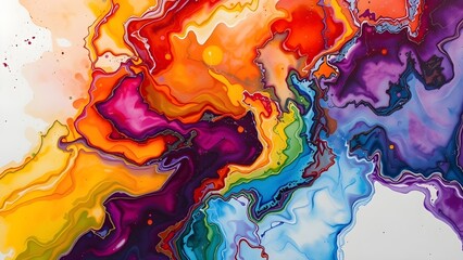 Abstract colorful background with alcoholic colors a rainbow pattern