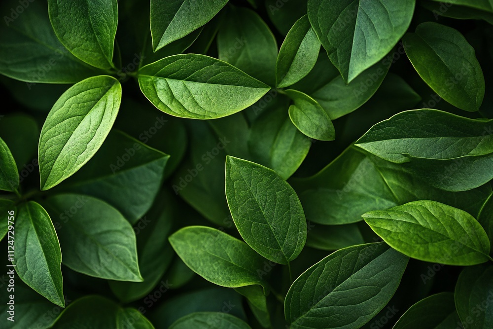 Poster green leaves creating relaxing natural background for eco-friendly projects
