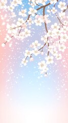 Fototapeta premium Cherry blossom branch with sparkling background for spring design