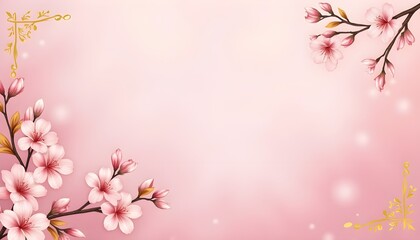 Fototapeta premium Cherry blossom realistic floral background with pink color 