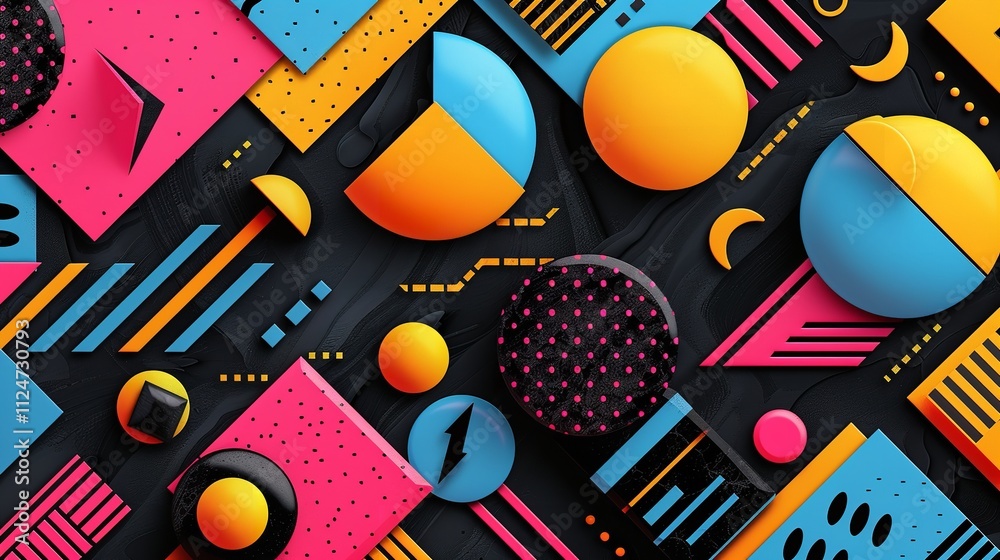 Poster illustration of abstract background with pastel minimal linear patterns shape and line. template rea