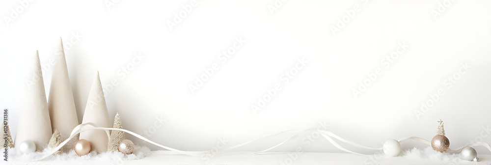 Poster a minimalist christmas decoration features a white background with clean lines and simple designs in