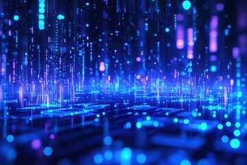 Digital finance landscape futuristic stock market graph glowing blue data visualization abstract financial technology