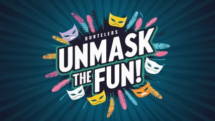 Colorful masked celebration design for party events