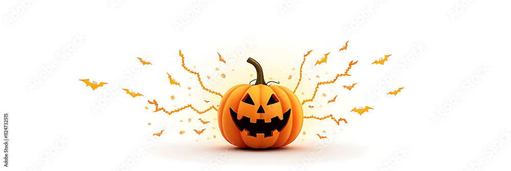 Poster a halloween spirit is depicted on a white background in a generative ai created png image._00001_