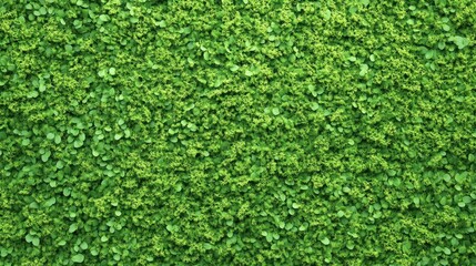 A vibrant green wall of lush foliage, showcasing a dense arrangement of leaves, ideal for natural decor or landscaping.