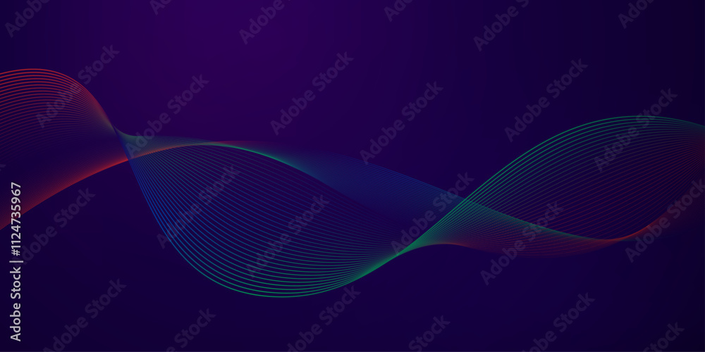 Poster Gradient swirl waves vector abstract background