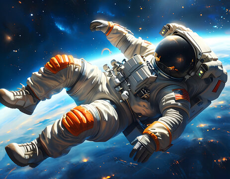 Astronaut floating in space