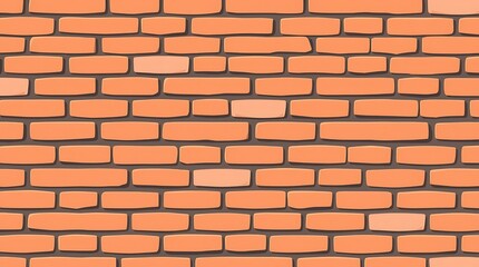 Obraz premium Brick Wall Texture: Seamless Pattern of Orange Bricks 