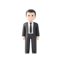 Obraz premium A stylized character in a suit representing professionalism and corporate culture., isolated on a transparent background.