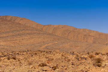 View of the Anti Atlas geological formation in southern Morocco