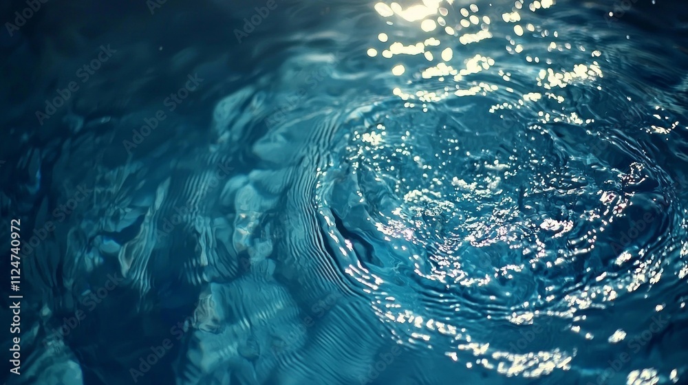 Poster gentle waves ripple across a sunlit surface, capturing the essence of summer. soft reflections dance