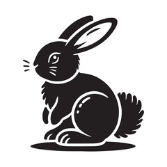 Rabbit Silhouette Clipart for DIY and Digital Use.