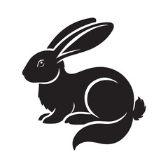 Minimalist Rabbit Silhouettes for Graphic Design.