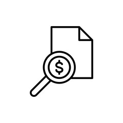 Financial report outline icons, minimalist vector illustration ,simple transparent graphic element .Isolated on white background