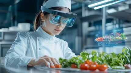 Innovative cooking techniques modern kitchen culinary arts futuristic environment close-up view technology integration for enhanced food preparation