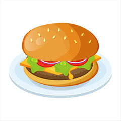 burger on plate