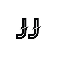 JJ monogram logo design letter text name symbol monochrome logotype alphabet character simple logo