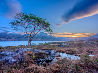 Sunrise on Loch Maree and Slioch, Wester Ross, Scotland