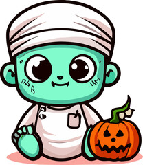 mummy cartoon cute style  ilustration design