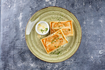 pancakes with sour cream and herbs