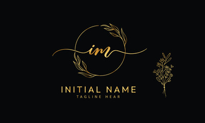 IM M I initial signature logo template vector