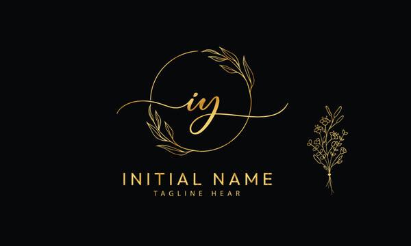 IY Y I initial signature logo template vector
